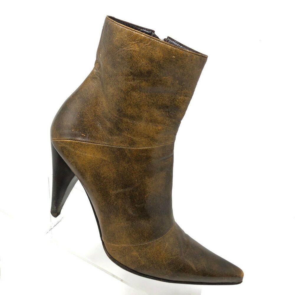 Gianni Barbato Pointed Toe Boot Womens 36.5 / US 6 - 6.5 Distressed‎ Heel